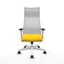 PIQUERAS Y CRESPO Silla de oficina Albacete malla sincro blanca y amarillo