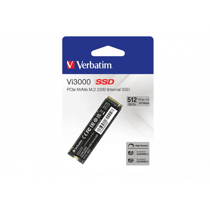 Verbatim Vi3000 M.2 SSD 512 GB PCIe NVMe Verbatim Vi3000 M.2 SSD 512 GB PCIe NVMe