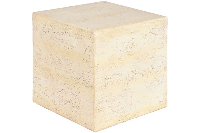 DKD Home Decor Mesita Auxiliar Beige Mármol Magnesia 40x40x40 cm