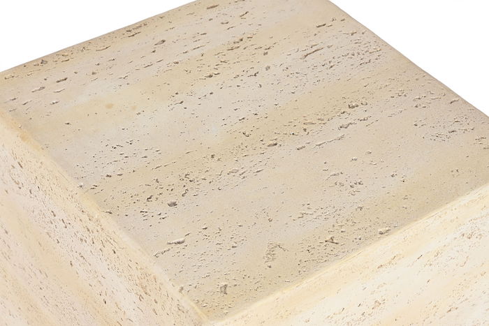DKD Home Decor Mesita Auxiliar Beige Mármol Magnesia 40x40x40 cm