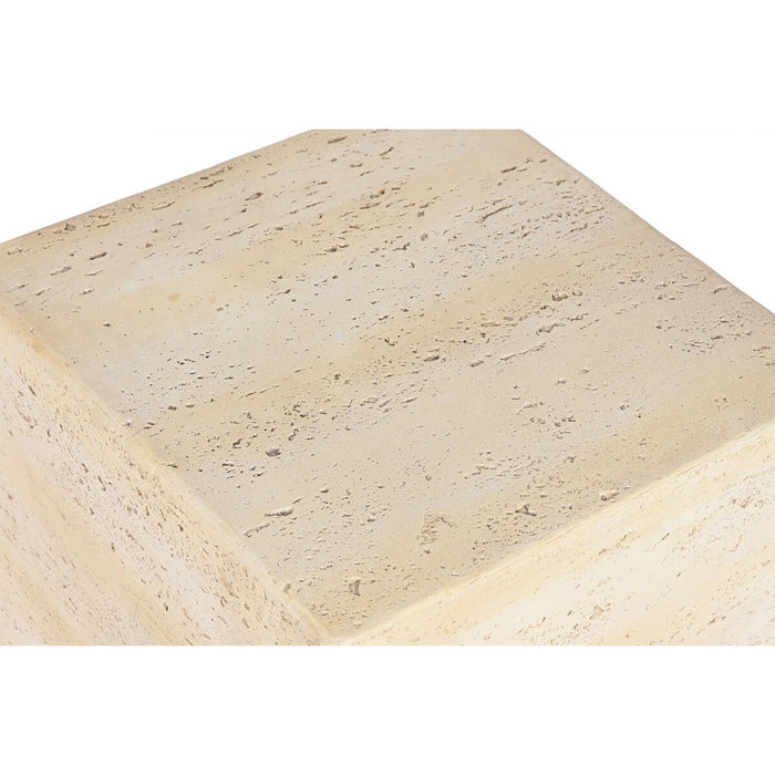 DKD Home Decor Mesita Auxiliar Magnesia Símil Mármol Beige DKD Home Decor Mesita Auxiliar Magnesia Símil Mármol Beige