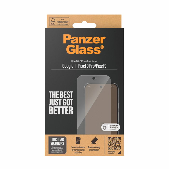 PanzerGlass Protector de Pantalla para Google Pixel 9 / 9 Pro Ultra-Wide Fit