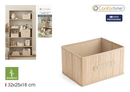 Inde Cesta de Ordenación Bambú y TNT 32 x 25 x 18 cm (12 Unidades)