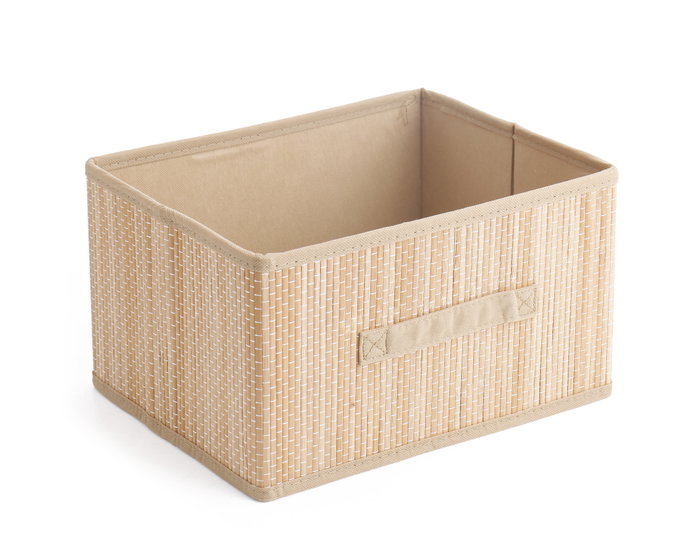 Inde Cesta de Ordenación Bambú y TNT 32 x 25 x 18 cm (12 Unidades)