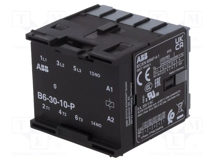 ABB Contactor B6 3-polar 9A 220-240VAC ABB Contactor B6 3-polar 9A 220-240VAC