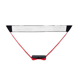 Donnay Conjunto de Bádminton 5 Piezas con Red, 2 Raquetas y 2 Volantes en Rojo/Negro