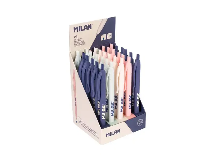 Milan Bolígrafo P1 Serie 430 Since 1918 Tinta Azul, Caja Expositora de 30 Unidades