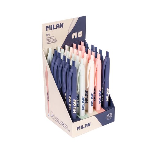 Milan Bolígrafo P1 Serie 430 Since 1918 Tinta Azul, Caja Expositora de 30 Unidades
