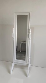 DKD Home Decor Espejo Vestidor Romantico Blanco 50 x 157 x 50 cm