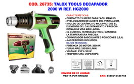 TALOX TOOLS Decapador HG2000 2000 W