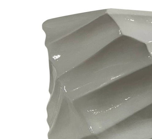 DKD Home Decor Macetero Geométrico de Fibra de Vidrio Blanco 40x40x92 cm