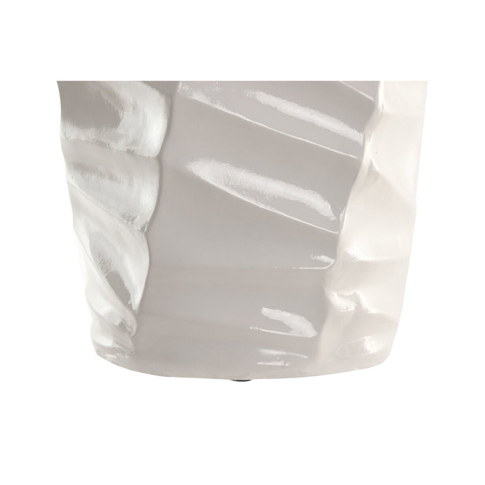 DKD Home Decor Macetero Geométrico de Fibra de Vidrio Blanco 40x40x92 cm