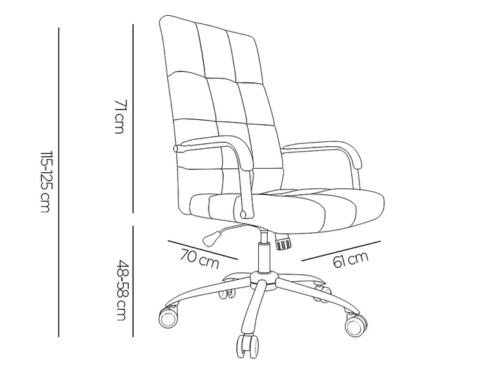 Q-connect Silla de Dirección Piav Simil Piel Base Metálica Ruedas Premium Color Blanco Altura Máxima 1250 mm, Anchura 610 mm, Profundidad 700 mm