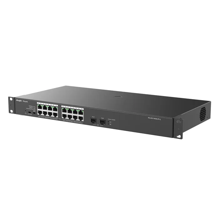 Ruijie Networks RG-ES118GS-P-L Switch No Administrado L2 Gigabit Ethernet con PoE, Negro