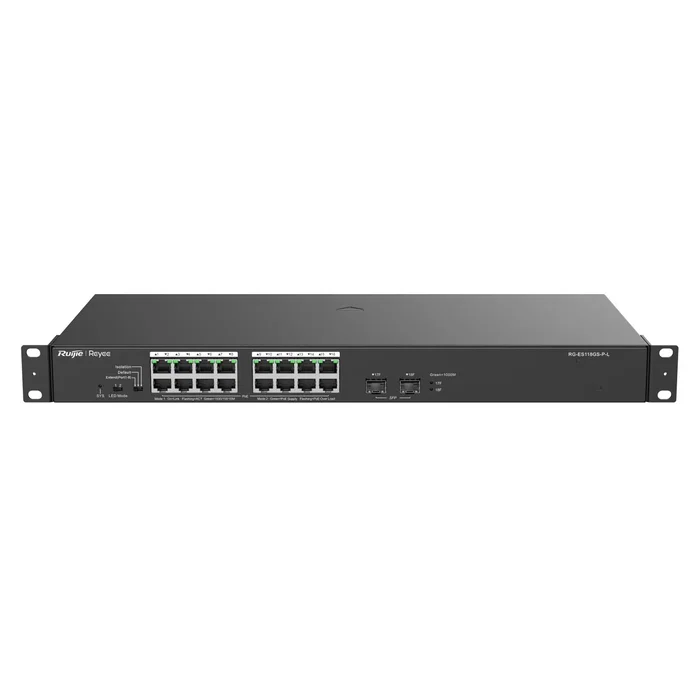 Ruijie Networks RG-ES118GS-P-L Switch No Administrado L2 Gigabit Ethernet con PoE, Negro