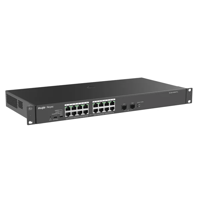 Ruijie Networks RG-ES118GS-P-L Switch No Administrado L2 Gigabit Ethernet con PoE, Negro