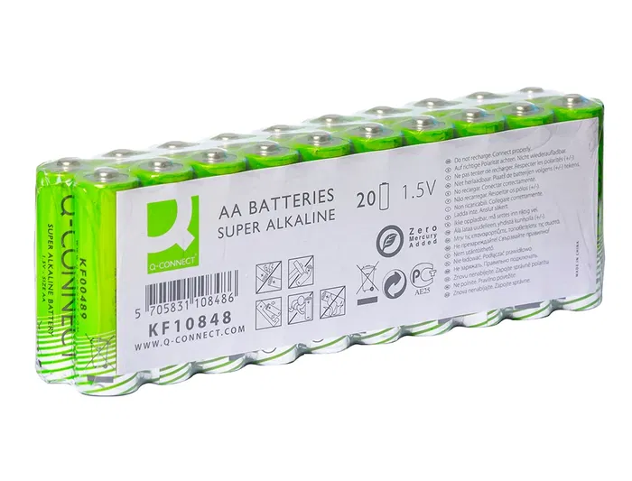 Q-connect Pila Alcalina AA Paquete 20 Unidades