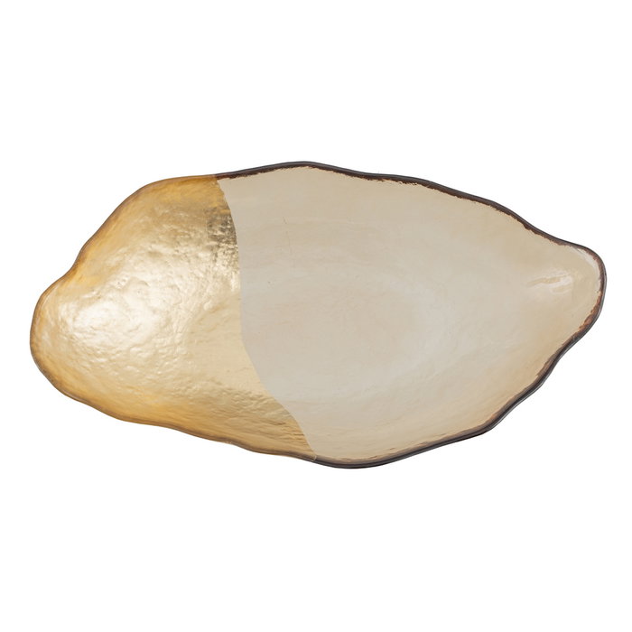 Centro Mesa Dorado Cristal Decoración 34 X 19 cm