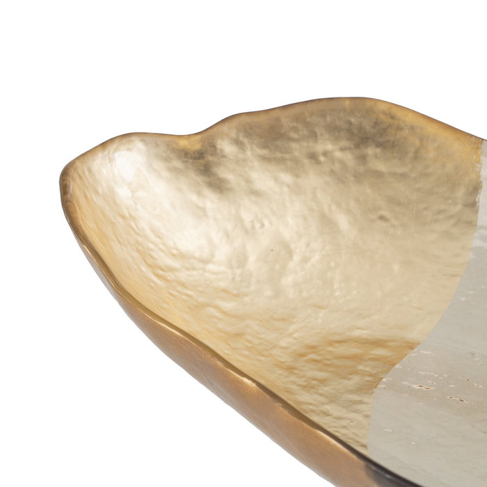 Centro Mesa Dorado Cristal Decoración 34 X 19 cm