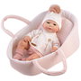 Muñecas Guca 10263 Muñeca Reborn Silvia Sin Pelo 38 Cm Con Camiseta Vestido Rosa Y Capazo