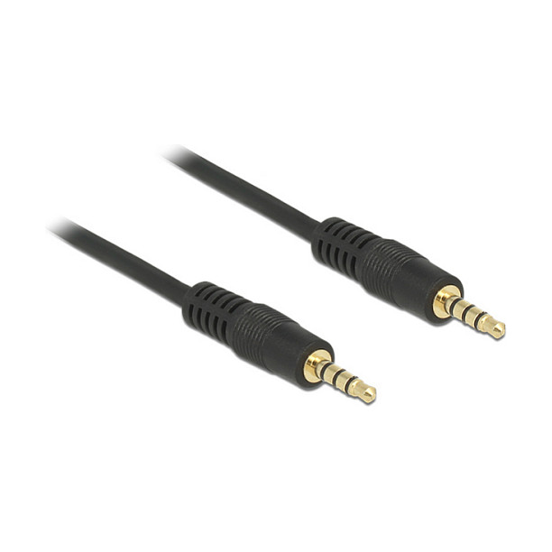 DeLOCK Cable de audio 3,5 mm 4 Pin conector macho a macho 1 m negro DeLOCK Cable de audio 3,5 mm 4 Pin conector macho a macho 1 m negro