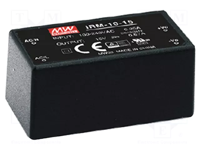 MEAN WELL IRM-10-12 Convertidor AC/DC 10,2W 12V DC MEAN WELL IRM-10-12 Convertidor AC/DC 10,2W 12V DC