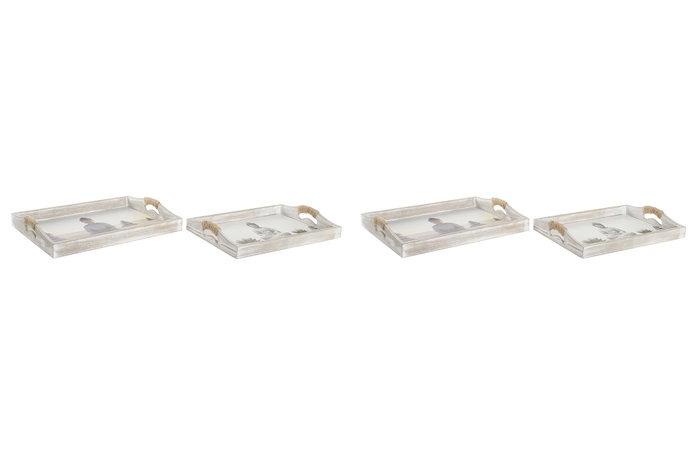 DKD Home Decor Set de 2 Bandejas de MDF con Diseño de Buda, 40x30x6 cm, Colores Surtidos DKD Home Decor Set de 2 Bandejas de MDF con Diseño de Buda, 40x30x6 cm, Colores Surtidos
