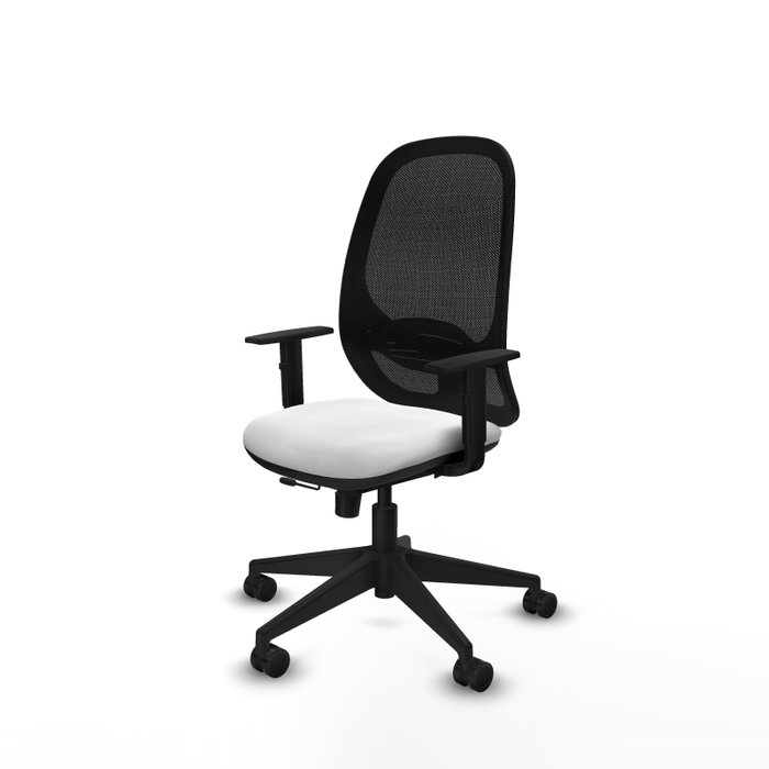 PIQUERAS Y CRESPO Silla de oficina Cilanco con mecanismo Sincro/Traslack, Blanco y Negro