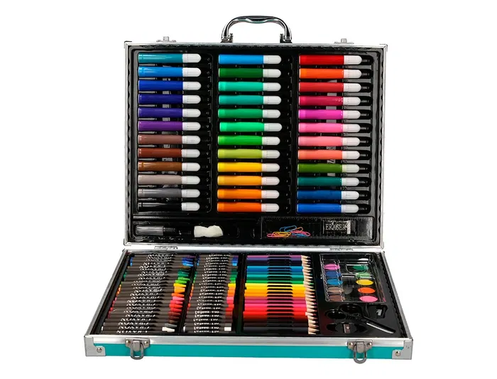 Liderpapel Estuche de Pintura en Aluminio 150 Piezas Maletín 37,8x29,7x4,6 cm