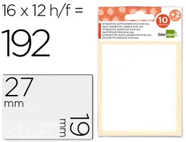 Liderpapel Etiquetas adhesivas blancas 19x27 mm (12 hojas)