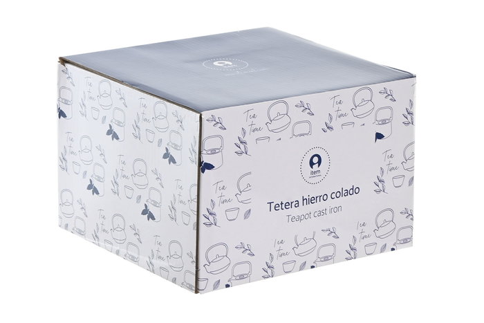 DKD Home Decor Tetera Oriental Beige Negro Hierro Colado Inox 2 Unidades 1L