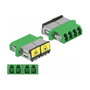 DeLOCK Acoplador de Fibra Óptica LC Quad Monomodo con Protección Láser Verde