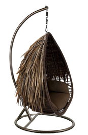 DKD Home Decor Sillón Colgante para Terraza y Jardín Marrón 69 x 123 x 97 cm