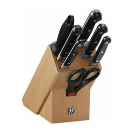 ZWILLING 1002341 Professional S Messerblock, Cuchillos con Mango Natural, Juego de 8 Piezas, Bloque de Madera