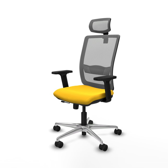 PIQUERAS Y CRESPO Silla de oficina Haches con mecanismo Sincro/Traslack, Amarillo y Gris