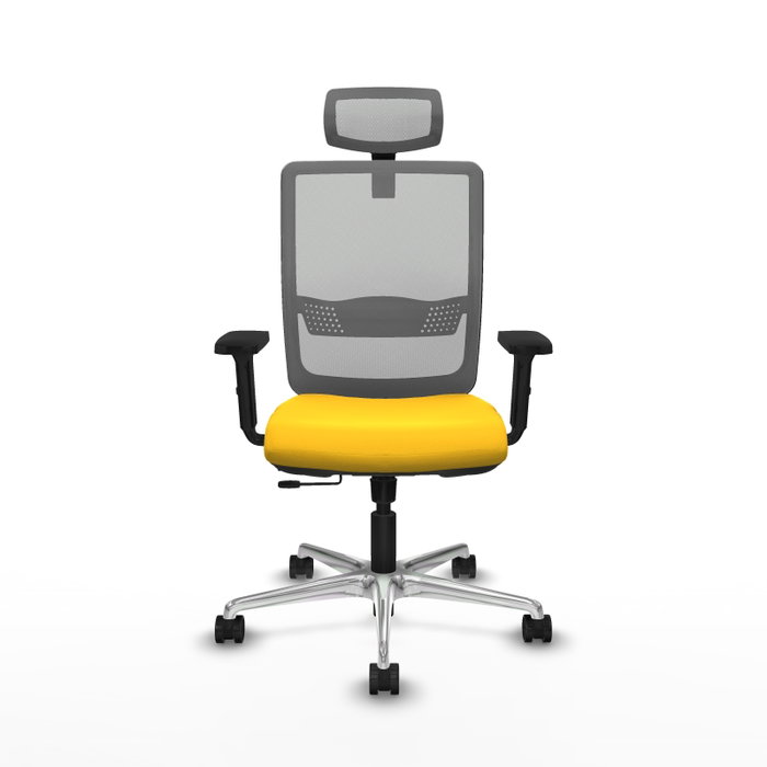 PIQUERAS Y CRESPO Silla de oficina Haches con mecanismo Sincro/Traslack, Amarillo y Gris