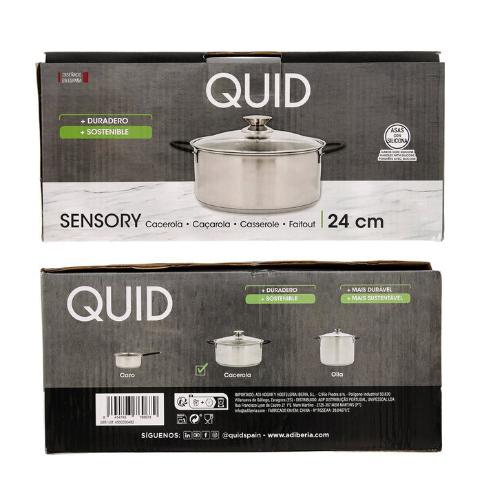 Quid Cacerola Sensory Acero Inoxidable 24 cm - 4,8 L