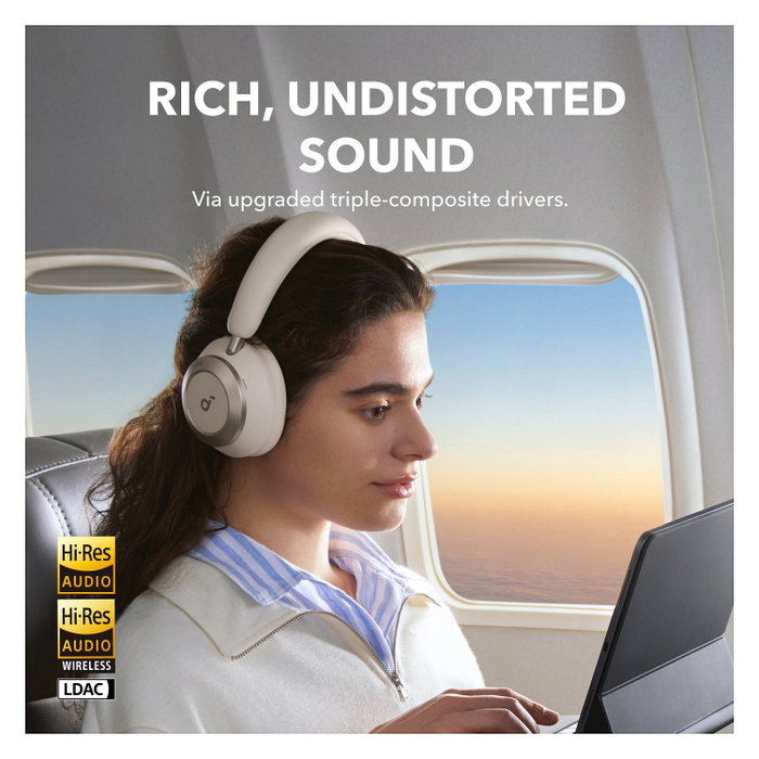 Anker Soundcore Space One Pro Auriculares Inalámbricos Diadema Cancelación Ruido Activa Blanco + Funda