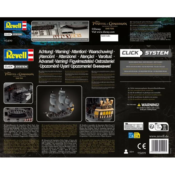 Revell Modelo Black Pearl 05499 Maqueta para Montar y Pintar Barco Pirata Escala 1/150 - 100 Piezas - A Partir de 10 Años