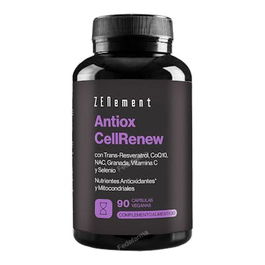 ZENEMENT Antiox Cellrenew 90 Vcaps - Refuerzo Antioxidante y Energía Celular con Trans-Resveratrol, PQQ, CoQ10, Vitamina C y Selenio