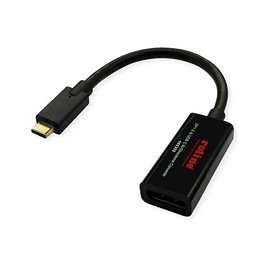 ROLINE Adaptador de gráficos USB Tipo C a DisplayPort 11.04.5957-10, Negro