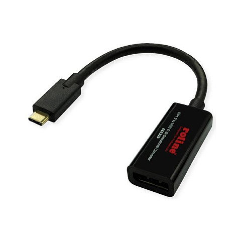 ROLINE Adaptador de gráficos USB Tipo C a DisplayPort 11.04.5957-10, Negro ROLINE Adaptador de gráficos USB Tipo C a DisplayPort 11.04.5957-10, Negro