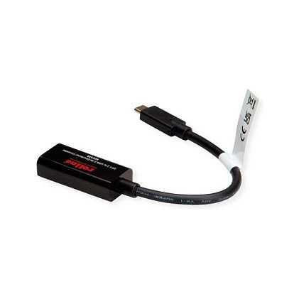 ROLINE Adaptador de gráficos USB Tipo C a DisplayPort 11.04.5957-10, Negro ROLINE Adaptador de gráficos USB Tipo C a DisplayPort 11.04.5957-10, Negro
