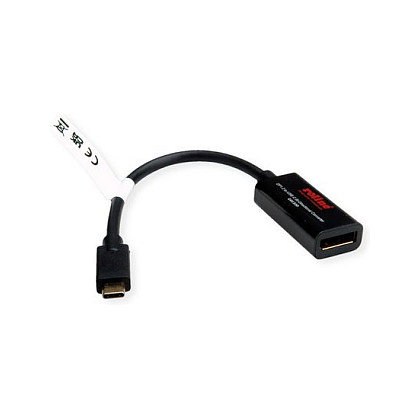 ROLINE Adaptador de gráficos USB Tipo C a DisplayPort 11.04.5957-10, Negro ROLINE Adaptador de gráficos USB Tipo C a DisplayPort 11.04.5957-10, Negro