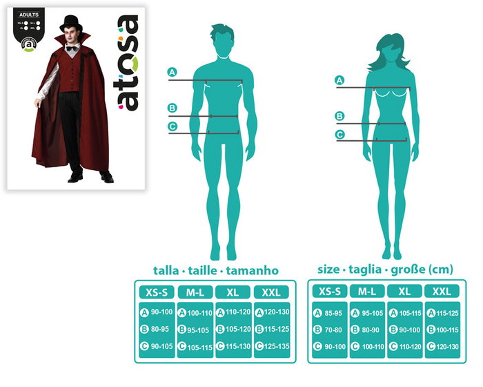 Disfraz de Vampiro Burdeos Adulto Hombre con Capa, Chaleco y Pantalón Morado