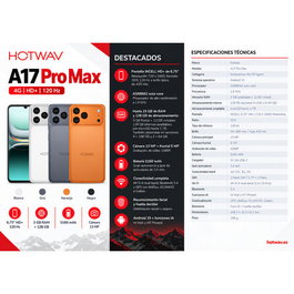 HOTWAV A17 PRO MAX Moonlight Silver 4GB RAM 256GB ROM