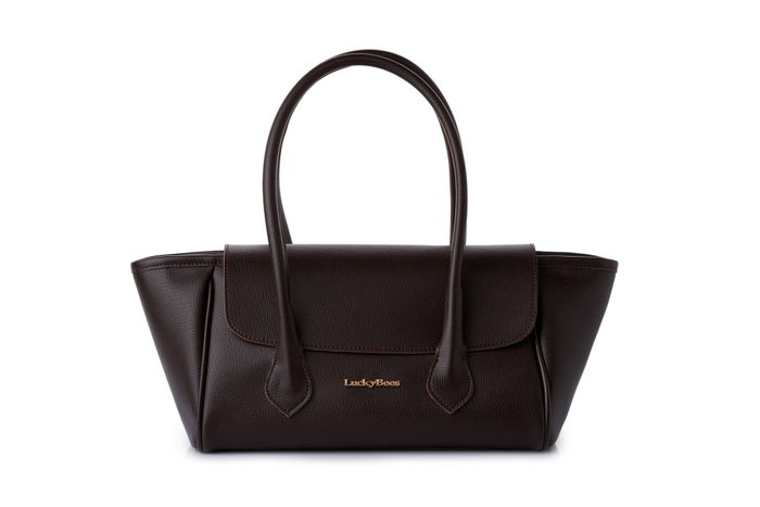 Lucky Bees Camille - Brown Bolso de Hombro Marrón Cuero de Polivinilo 45x16x16 cm