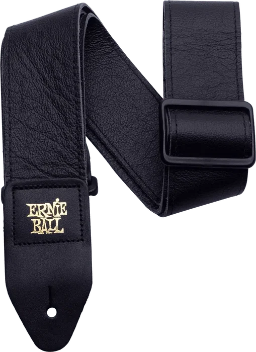 Ernieball Correa Tri-Glide 2" Negra de Cuero Italiano para Guitarra | Ajustable 35"-61"
