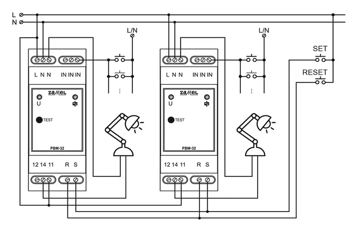 ZAMEL PBM-32 Relé de instalación biestable por impulsos