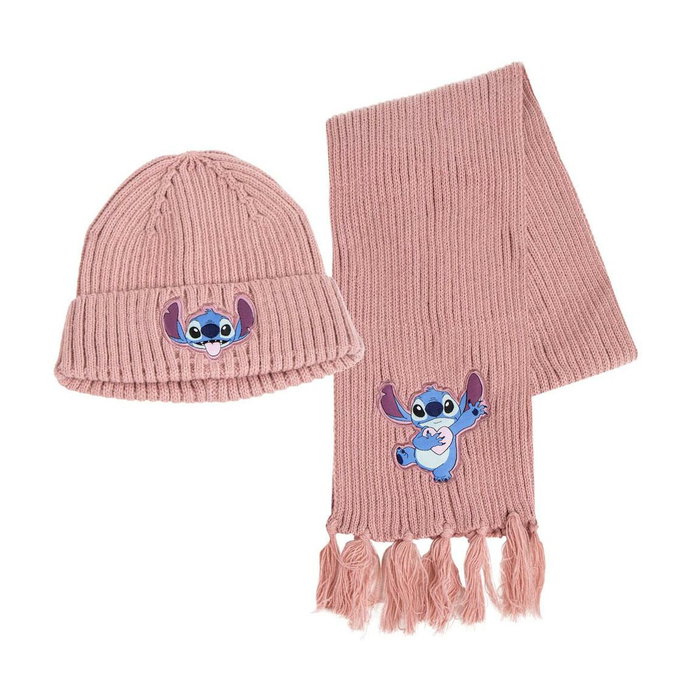 Cerdá Conjunto de Gorro y Bufanda Stitch Disney Rosa